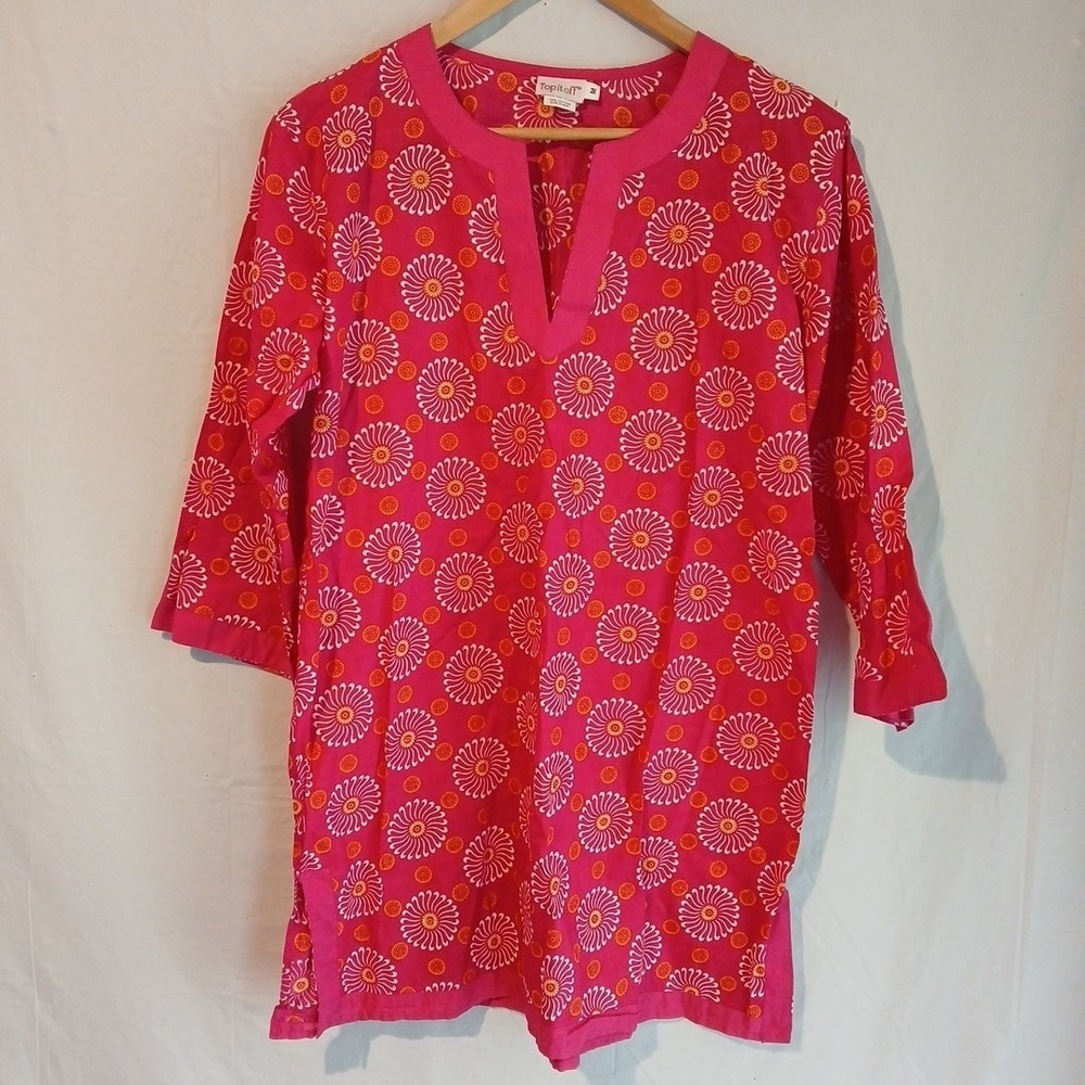Top It Off Size Medium Bright Pink Caftan